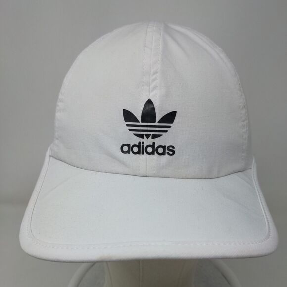 Adidas Men's Strapback Hat White Graphic Trefoil Logo Polyester Blend - Picture 2 of 8